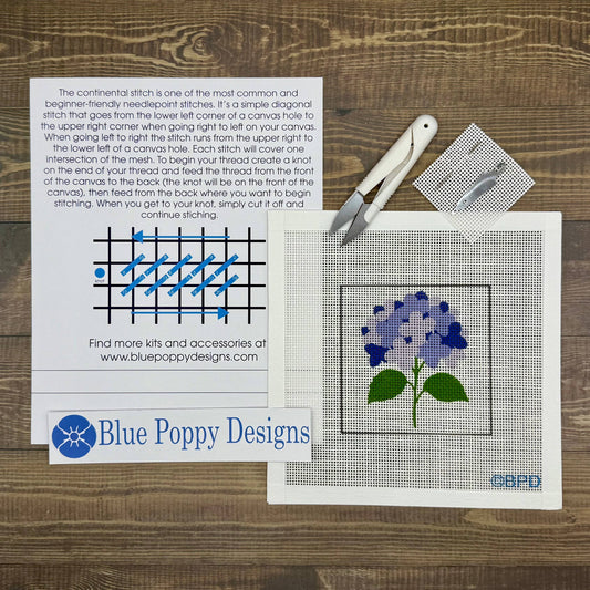 Blue Hydrangea Needlepoint Kit