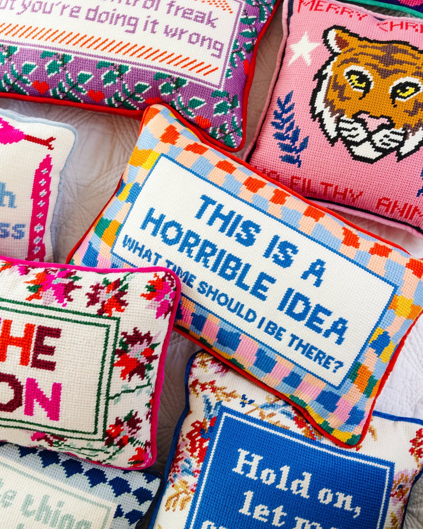 Horrible Idea Needlepoint Pillow