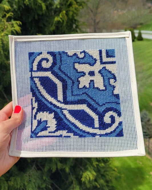 Portuguese Tile Needlepoint Kit: Fontainhas