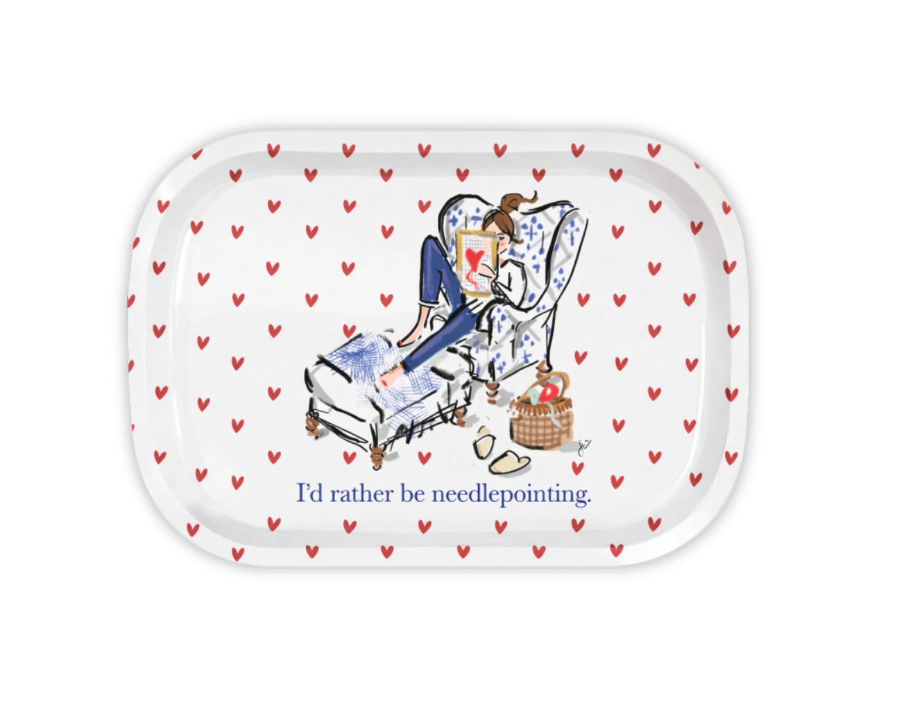 I'd Rather Be Needlepointing Metal Catchall Tray (Pre-Order)