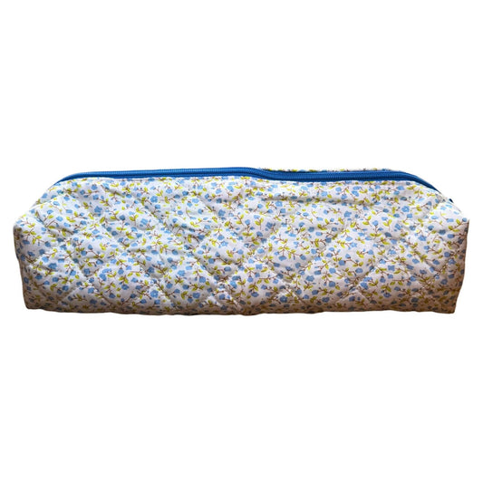 Blue & White Floral Roll-It-Up Bag