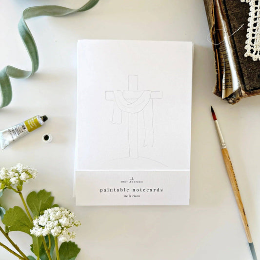 He is risen paintable watercolor notecard set