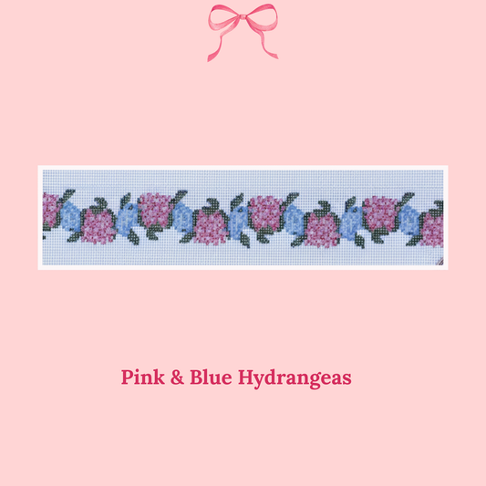 Hydrangea Key Fob on 18 Mesh