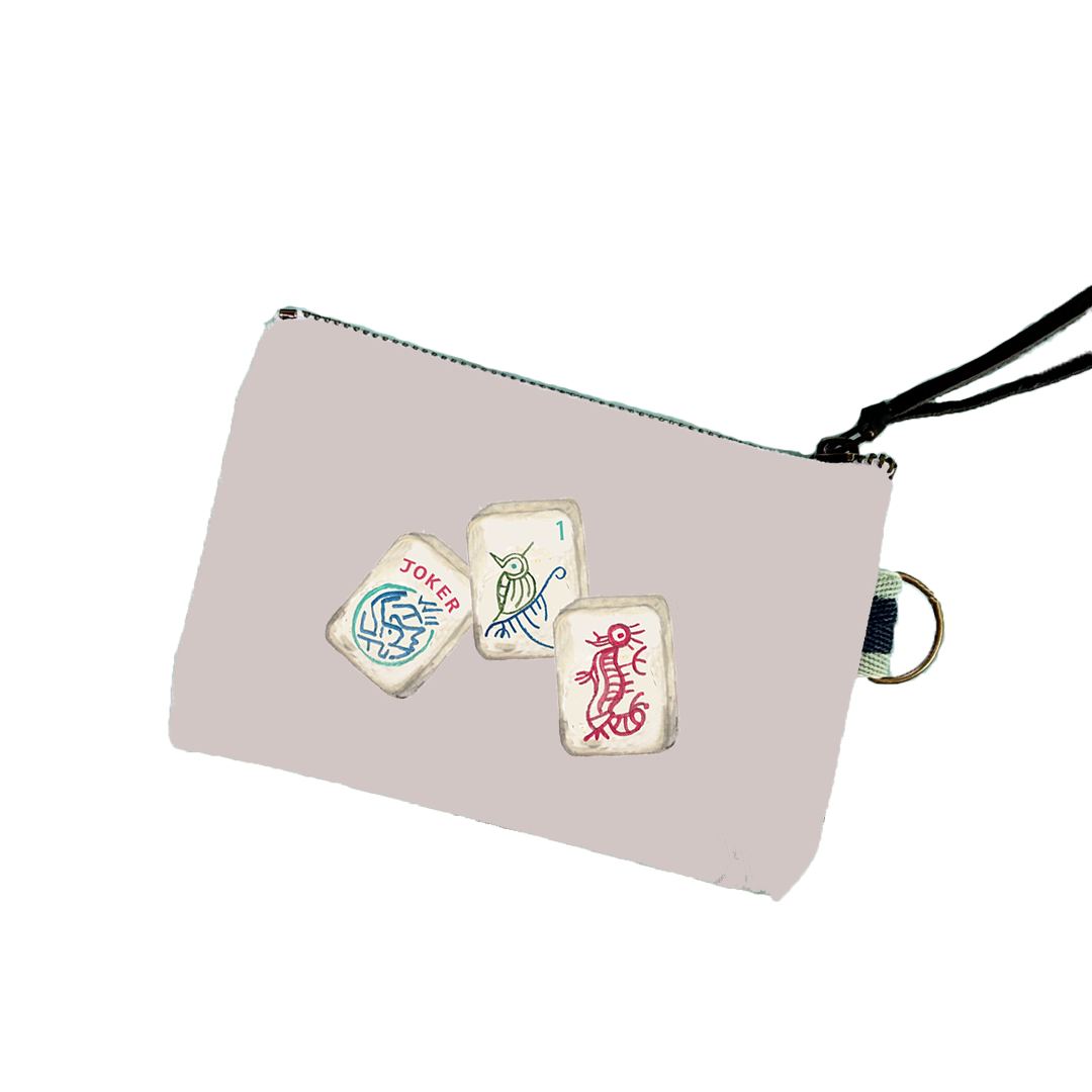 Three mahjong tiles mini zip