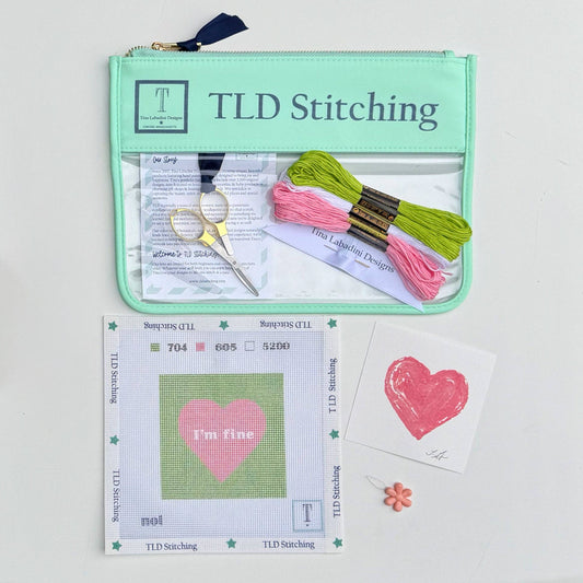 "I'm fine" needlepoint stitch kit