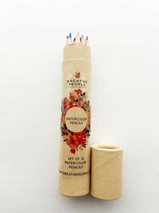 12-Color Watercolor Pencil Set for Gentle, Beginner-Friendly Creative Play