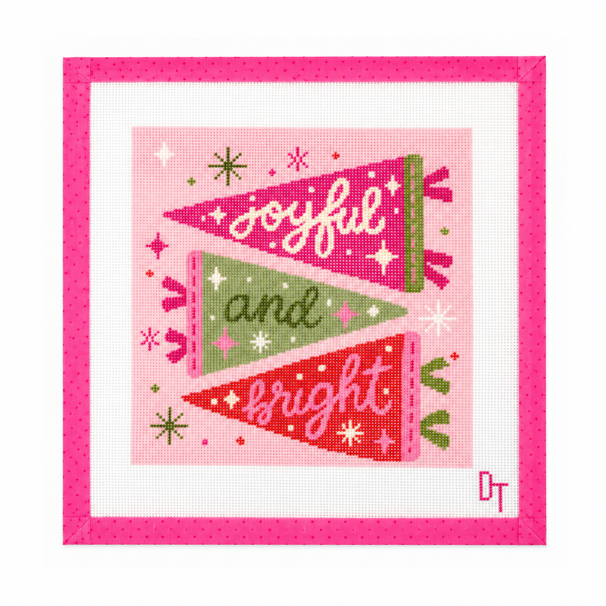 Merry & Bright Pennants Needlepoint Canvas