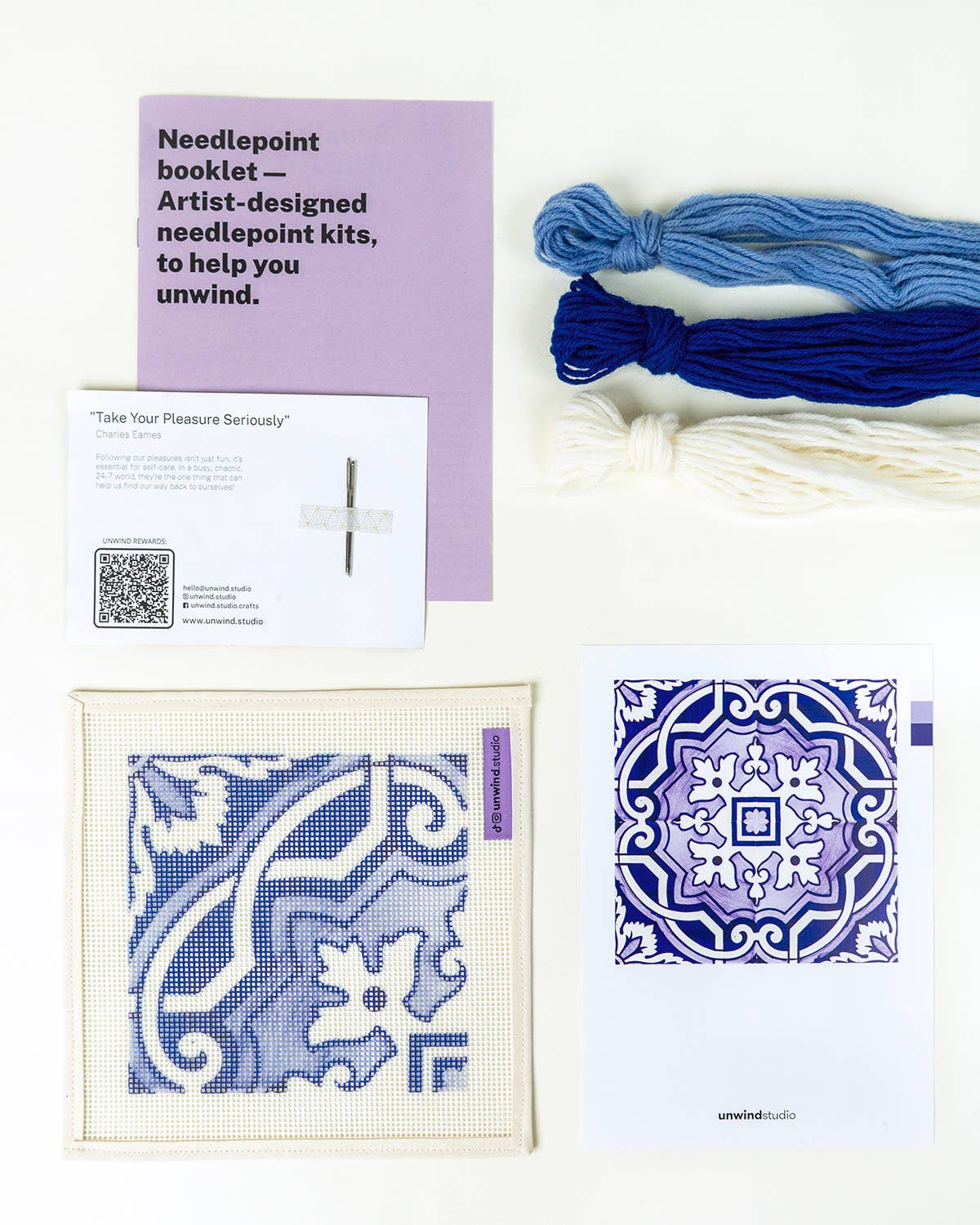 Portuguese Tile Needlepoint Kit: Fontainhas