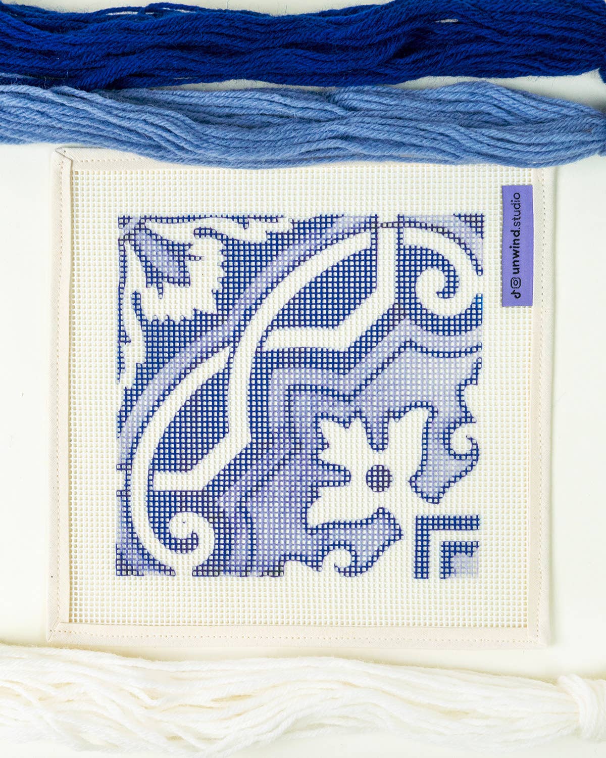 Portuguese Tile Needlepoint Kit: Fontainhas