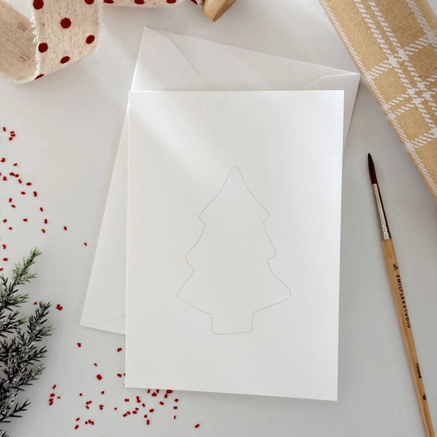 Gingerbread paintable watercolor notecard set