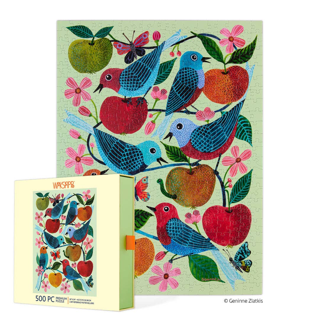 Apple Orchard 500 Piece Puzzle, Summer Bird Floral Gift