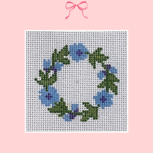 Cornflower Wreath on 18 Mesh