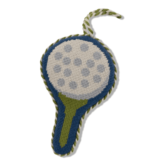 Needlepoint Icon Ornament - Golf Ball & Tee