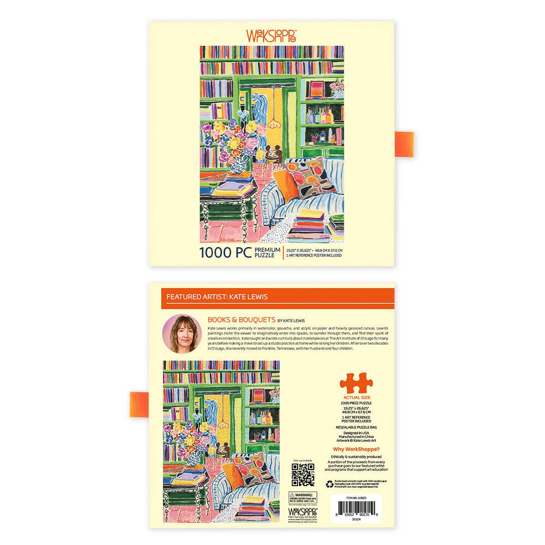 Books & Bouquets 1000 Piece Puzzle, Mother's Day Gift