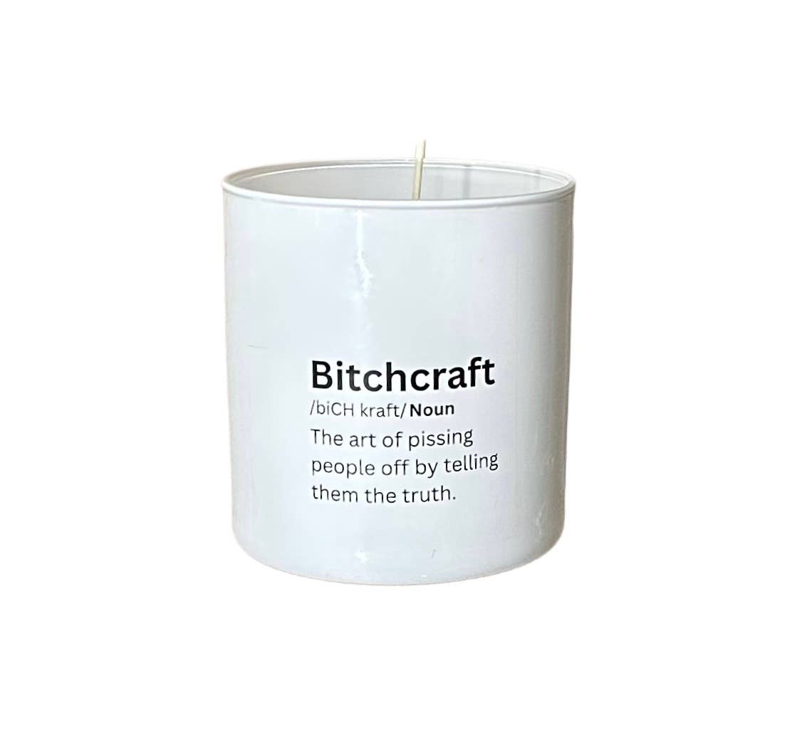 MahJong Time White Glass Candle
