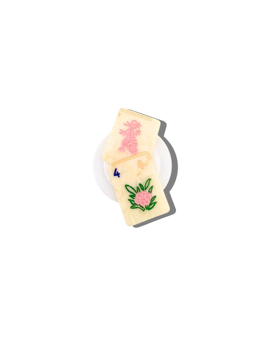 Hand-painted Flower Mahjong GripCharm | Eco-Friendly