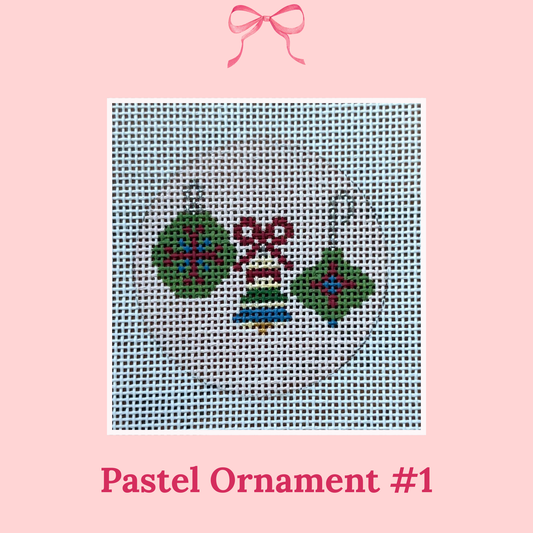 Pastel Ornaments on 18 Mesh