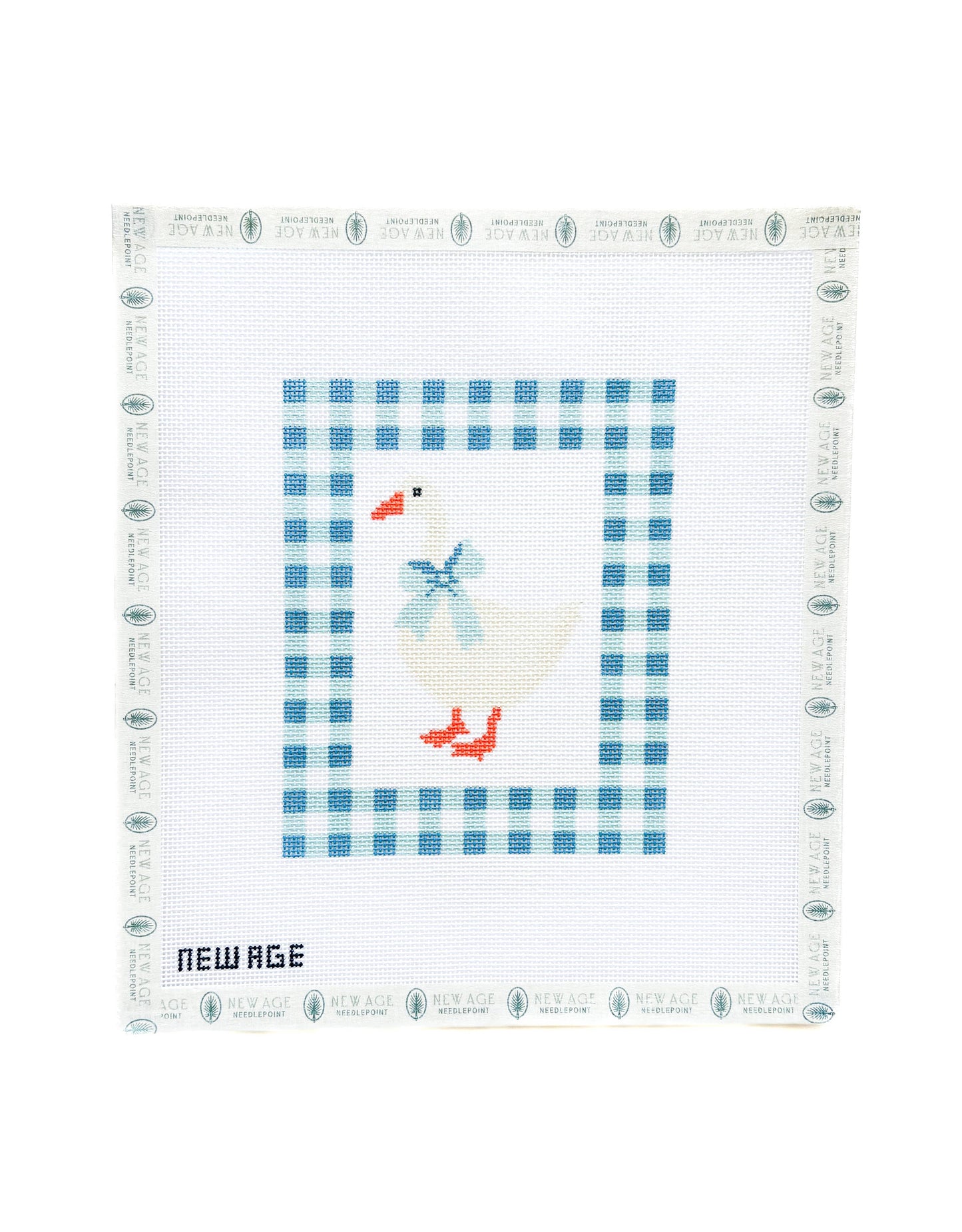 Gingham Blue Baby Goose Canvas