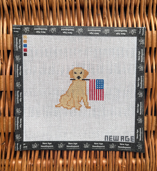 Patriotic Golden Retriever Canvas