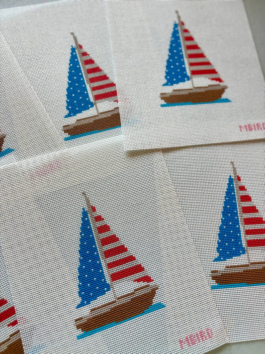 American Flag Boat 13 mesh canvas