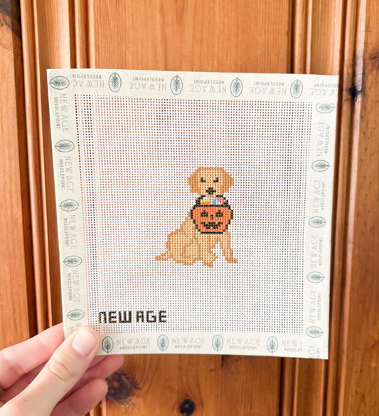 Halloween Golden Retriever Canvas