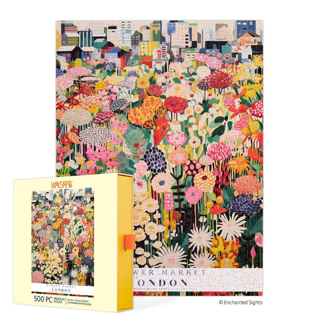 London Flower Market 500 Piece Puzzle, Mother's Day Gift