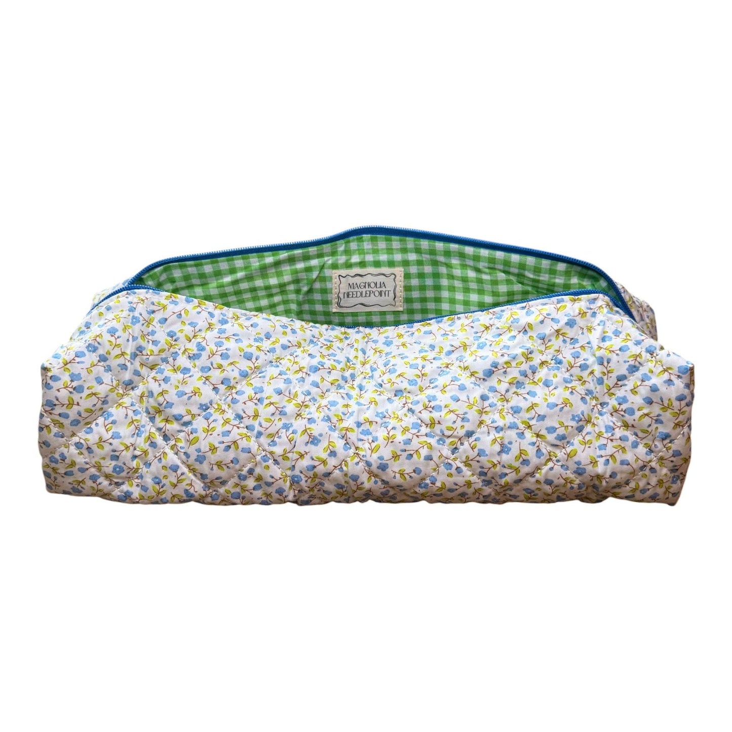 Blue & White Floral Roll-It-Up Bag