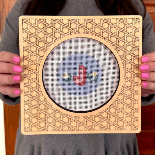 Rattan Square Needlepoint Stretcher Frame
