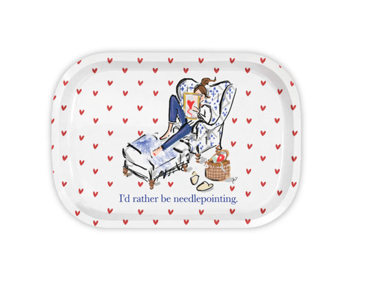 I'd Rather Be Needlepointing Metal Catchall Tray (Pre-Order)