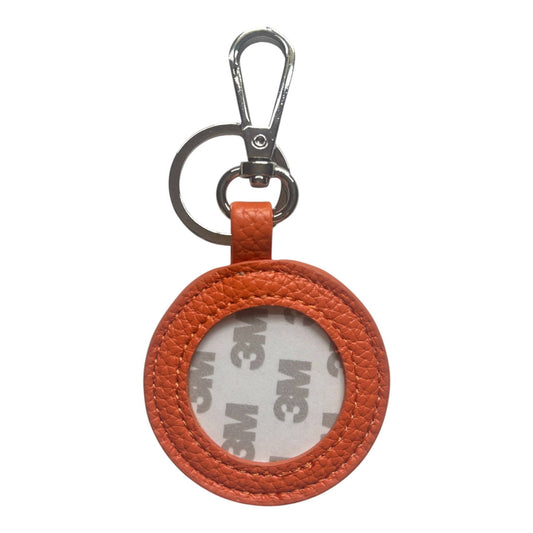 Tangerine Orange Pebbled Self Finishing Round Key Fob
