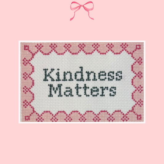 Kindness Matters on 13 Mesh, Pink & Green