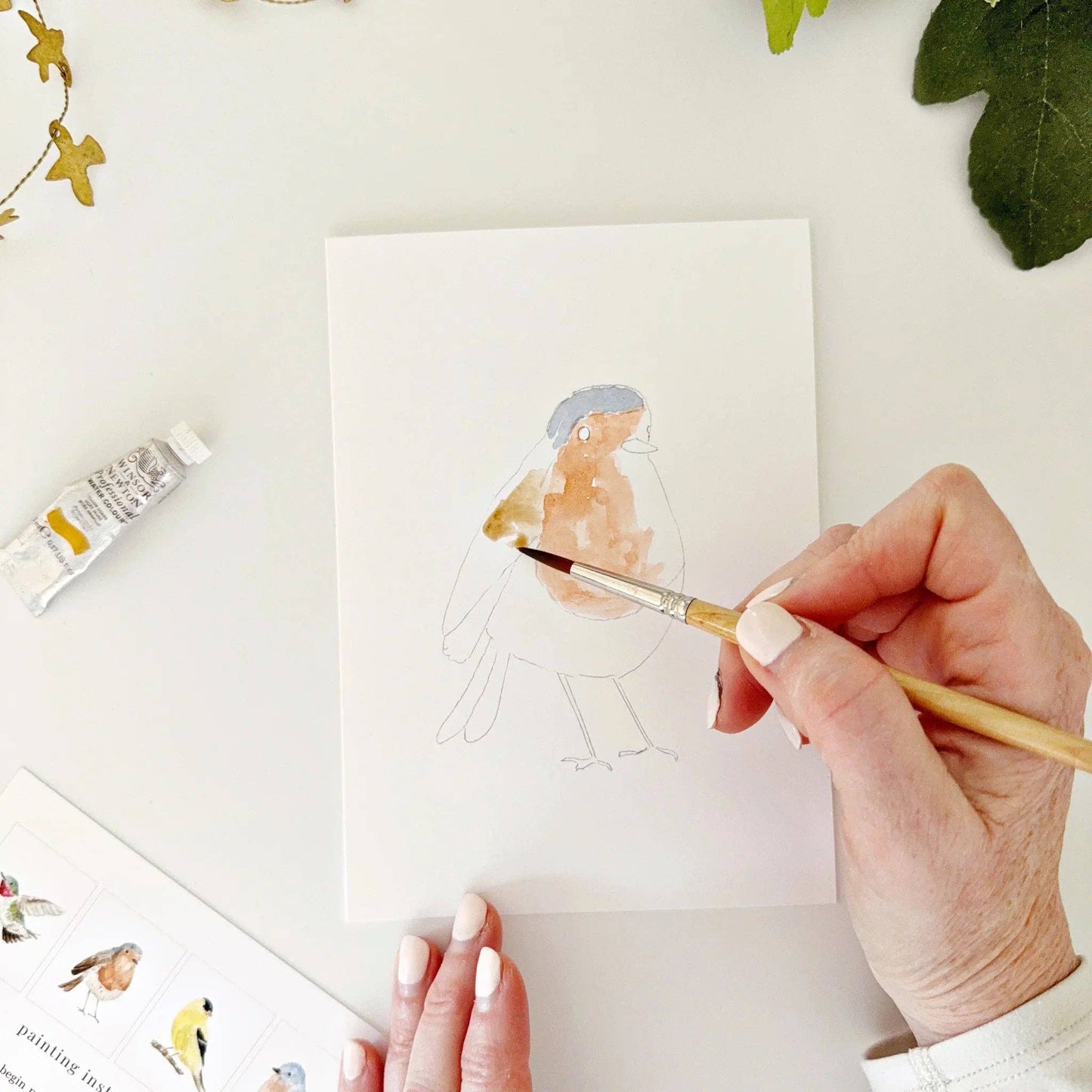 Birds paintable watercolor notecard set