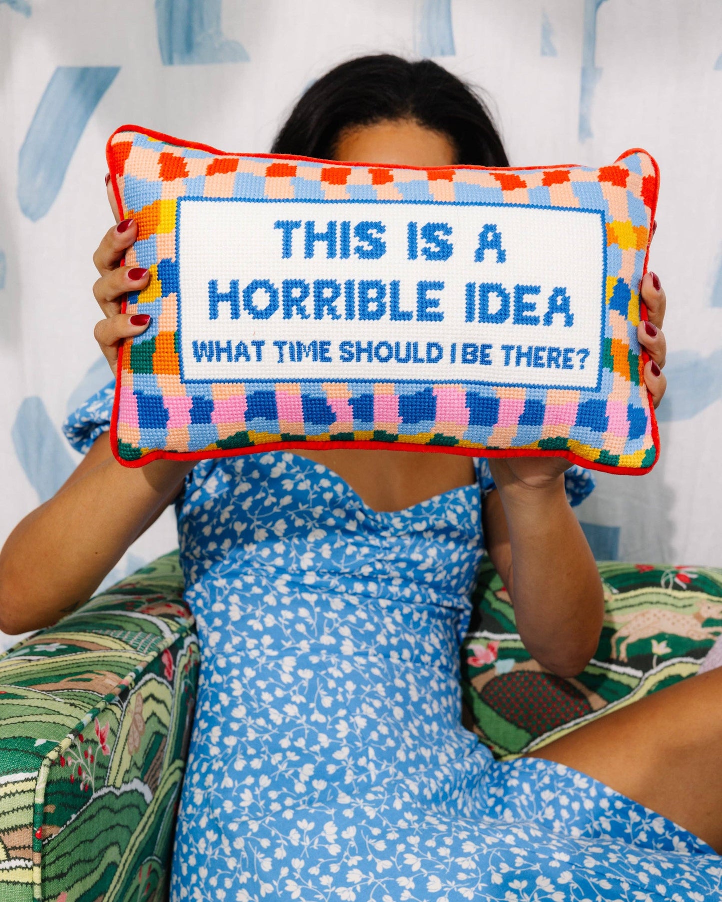 Horrible Idea Needlepoint Pillow