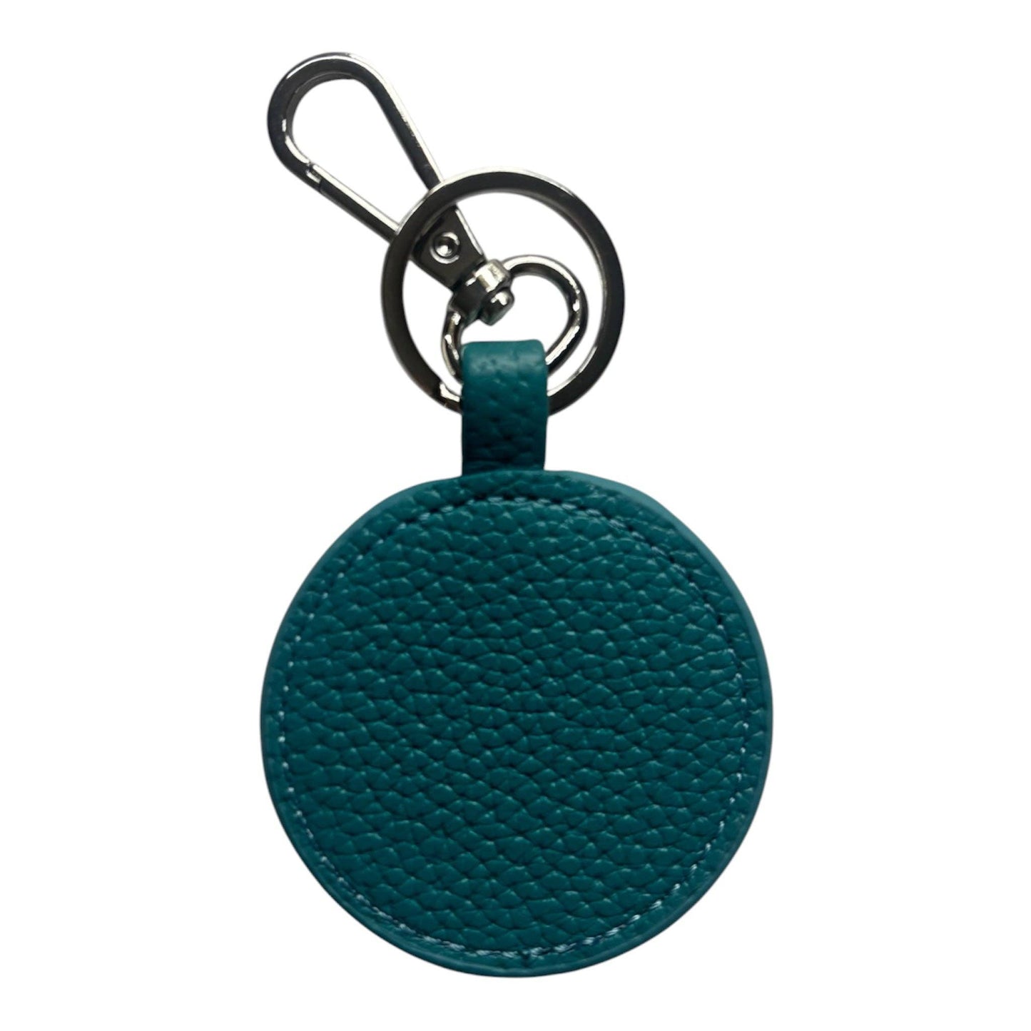 Turquoise Green Pebbled Self Finishing Round Key Fob
