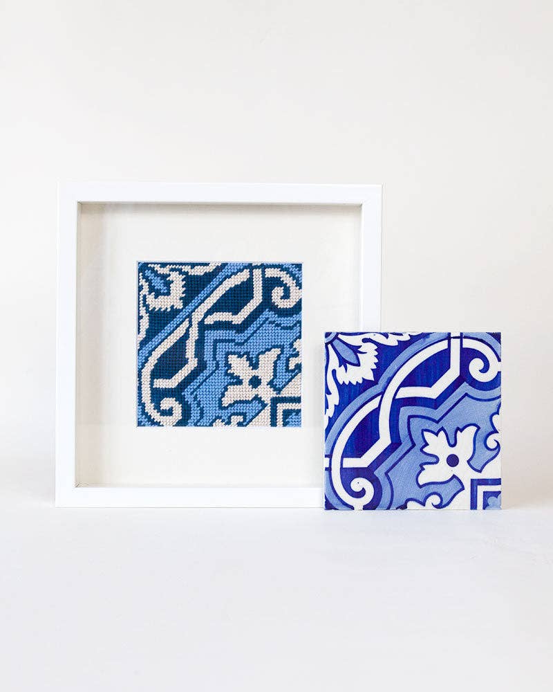 Portuguese Tile Needlepoint Kit: Fontainhas