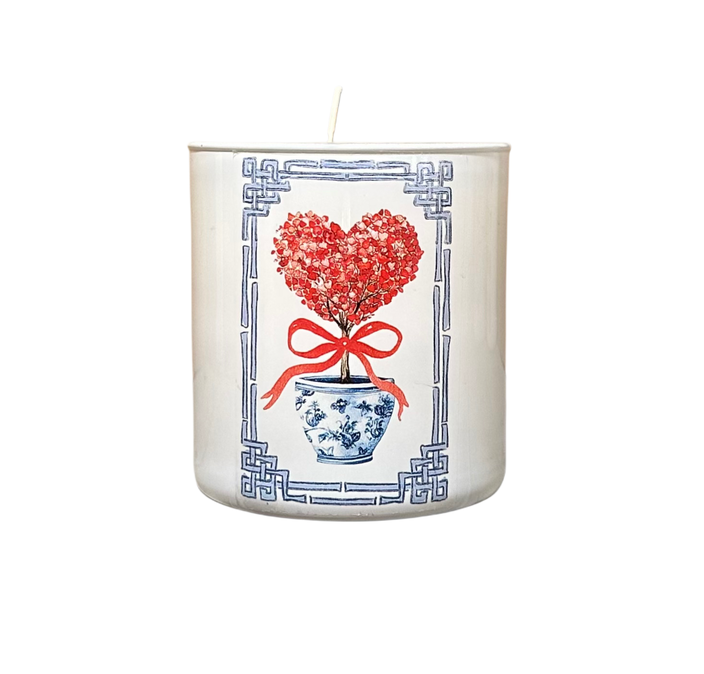 MahJong Time White Glass Candle