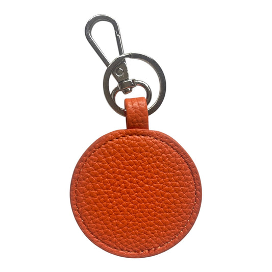 Tangerine Orange Pebbled Self Finishing Round Key Fob