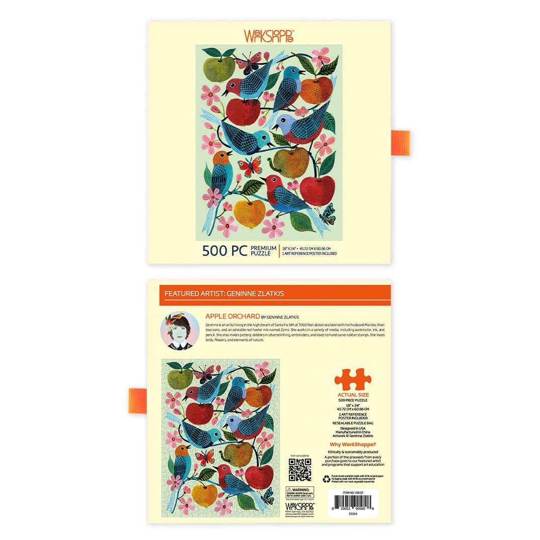 Apple Orchard 500 Piece Puzzle, Summer Bird Floral Gift
