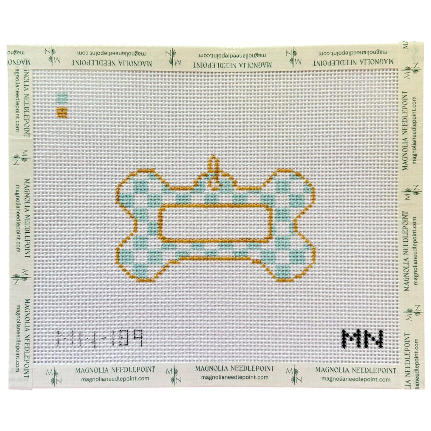 Blue Check Dog Tag Canvas