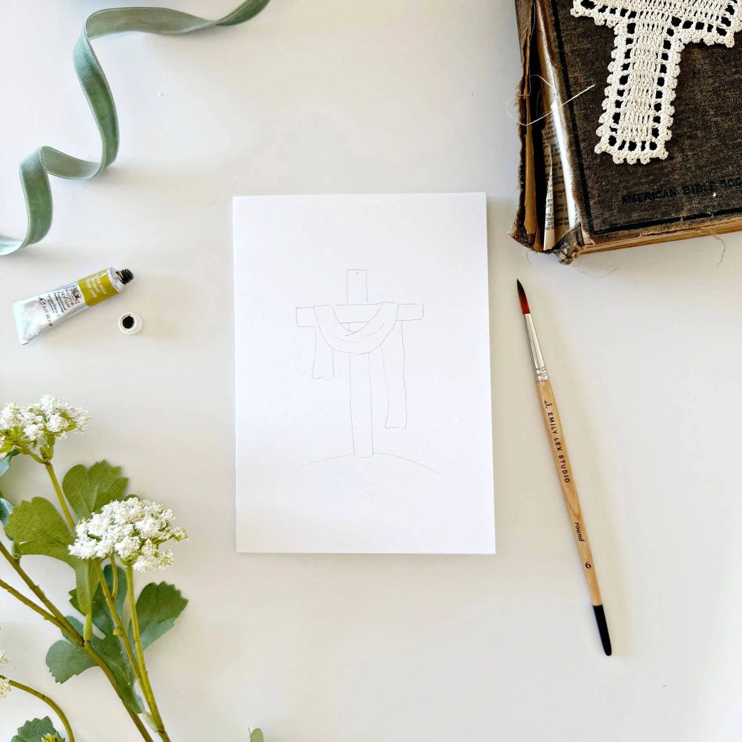 He is risen paintable watercolor notecard set