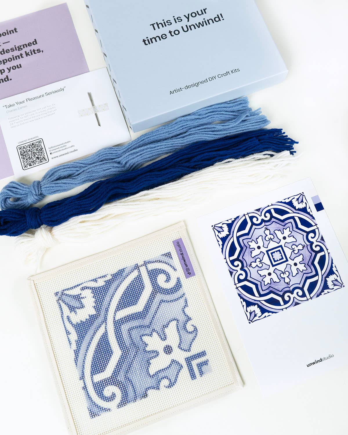 Portuguese Tile Needlepoint Kit: Fontainhas