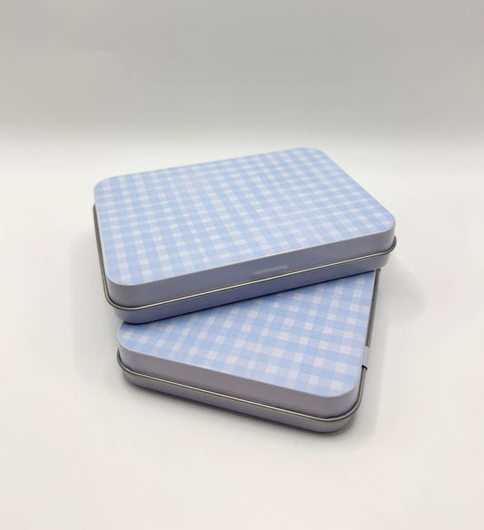 Blue Gingham Magnetic Needle Tin | Needlepoint & CrossStitch
