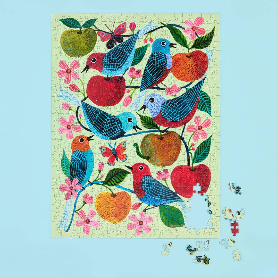 Apple Orchard 500 Piece Puzzle, Summer Bird Floral Gift