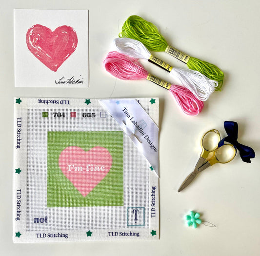 "I'm fine" needlepoint stitch kit