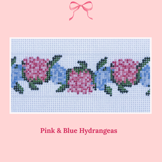 Hydrangea Key Fob on 18 Mesh