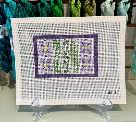 4x6 Purple Floral Motif Canvas