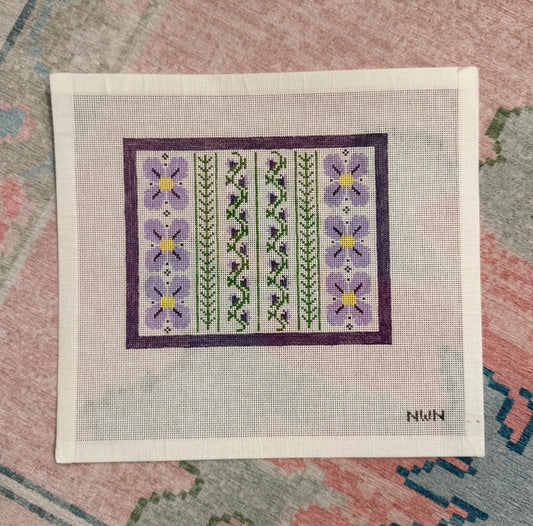 5x7 Purple Floral Motif Canvas