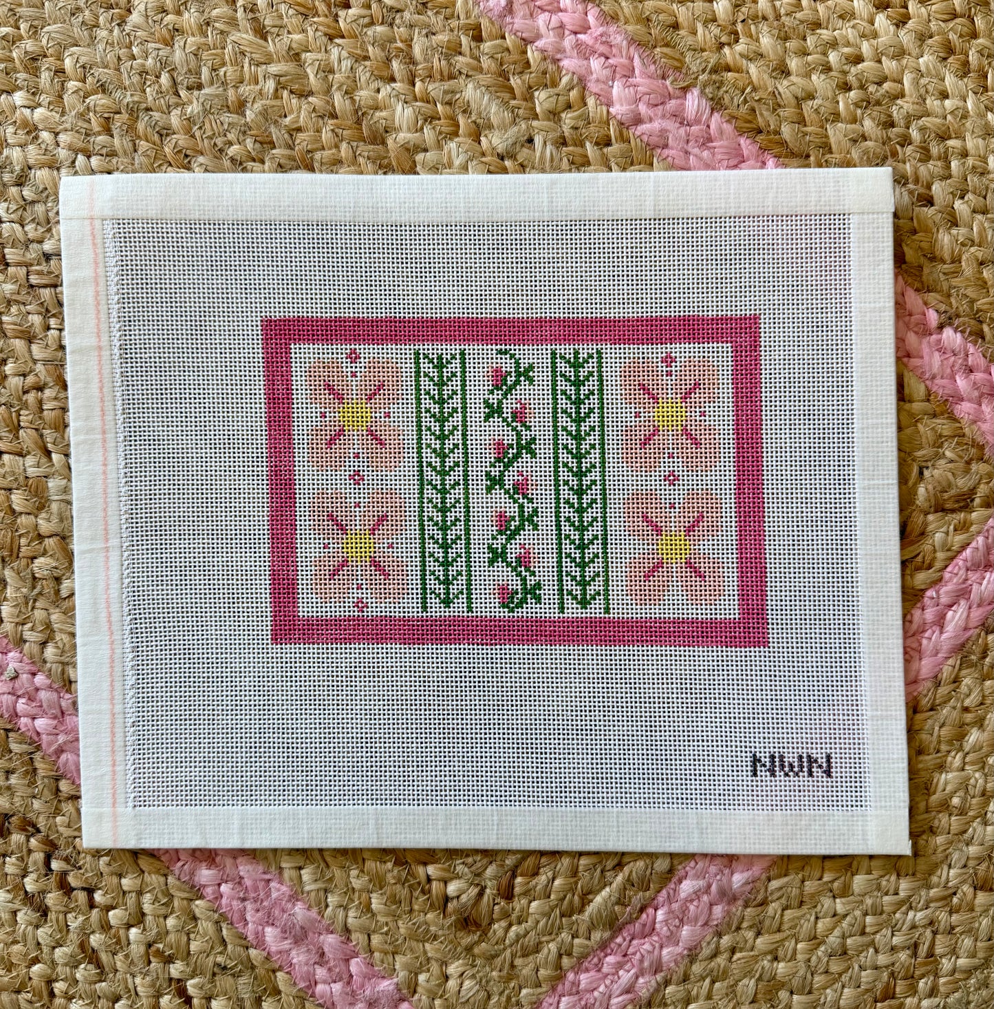 4x6 Pink Floral Motif Canvas
