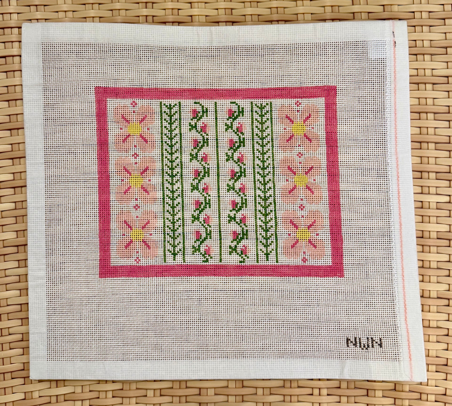 5x7 Pink Floral Motif Canvas