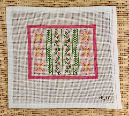 5x7 Pink Floral Motif Canvas
